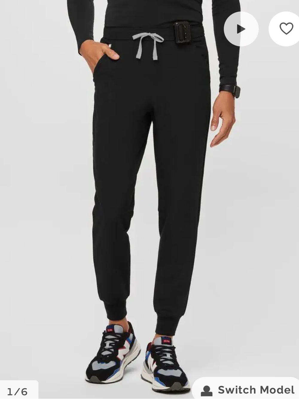 FIGS Men Tansen Jogger Scrub Pants Black Size Large